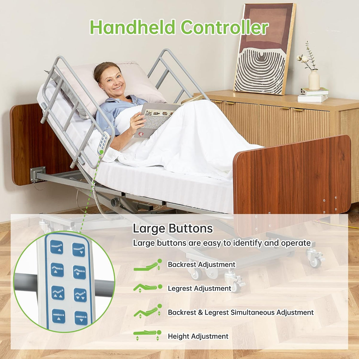 real relax premium 3 function full electric hospital on a desk or shelf