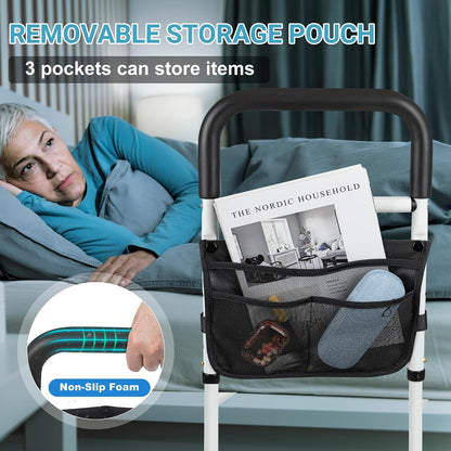 panta bed rails for elderly adults safety, adjustable showing dimensions