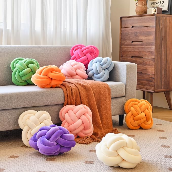 Xuyier Knot Pillow Ball, Decorative Throw Pillows - Image 5