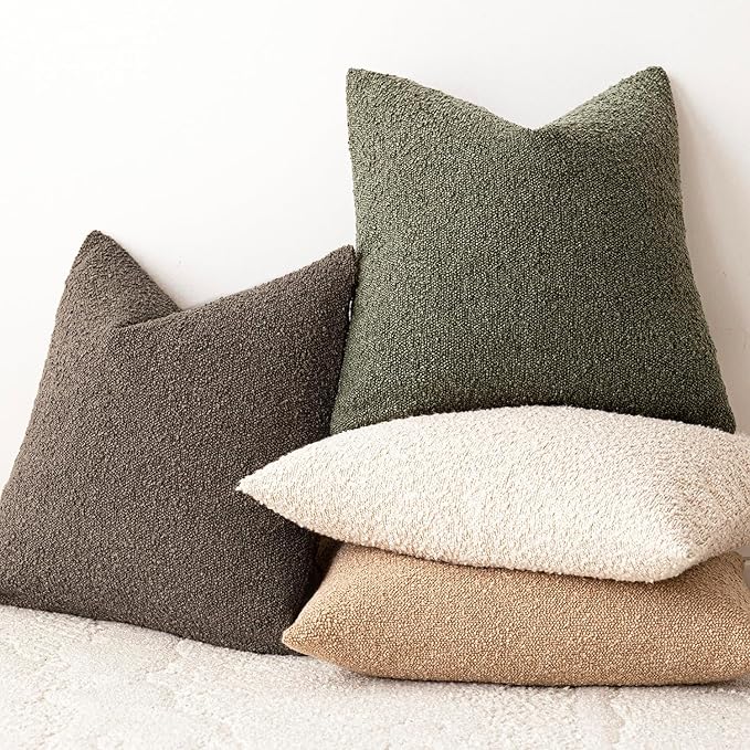 Foindtower Decorative Textured Boucle Throw Pillow Covers Accent Solid Pillow - Image 7