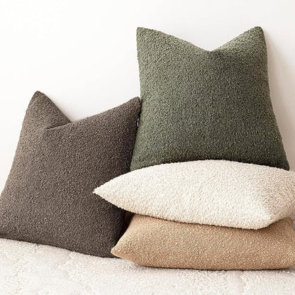 Foindtower Pack of 2 Textured Boucle Throw Pillow Covers Accent Solid - Image 6