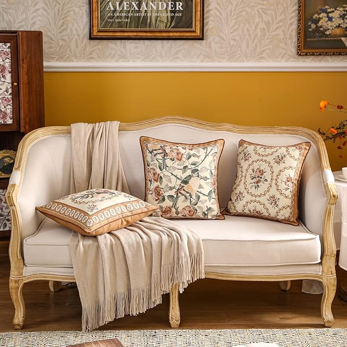 patdrea Designer Vintage Floral Throw Pillow Covers - Image 5