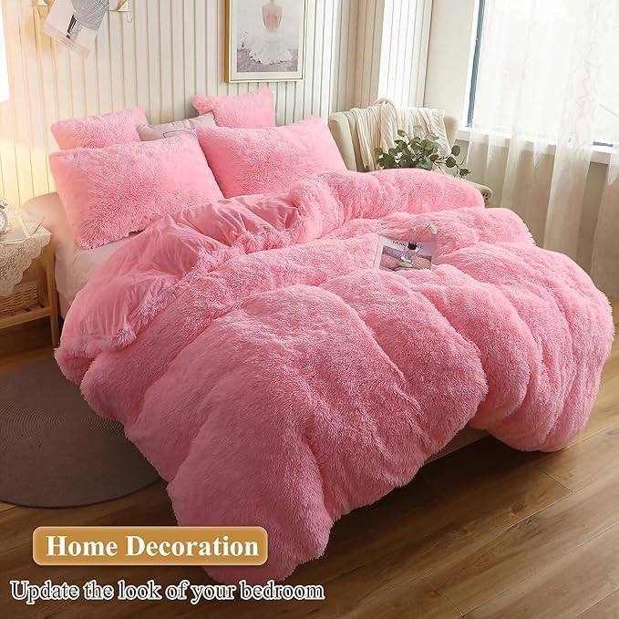 XeGe Faux Fur Throw Pillow Cases, Plush Shaggy Ultra Soft Pillow Covers - Image 6