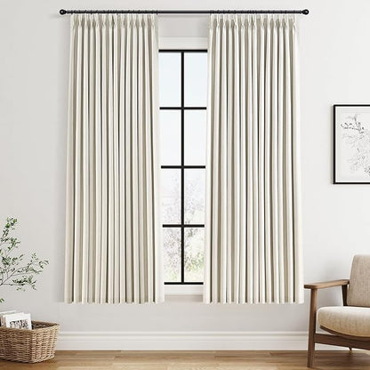 Joywell Pinch Pleated Blackout Linen Curtains 63 Inches Long by Joywell