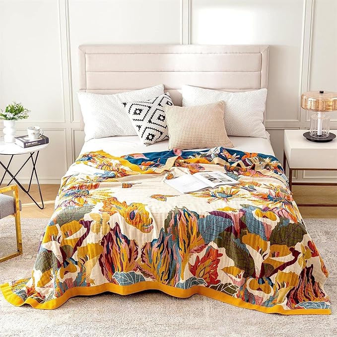 MSGKV 100% Cotton Throw Blanket - Image 2