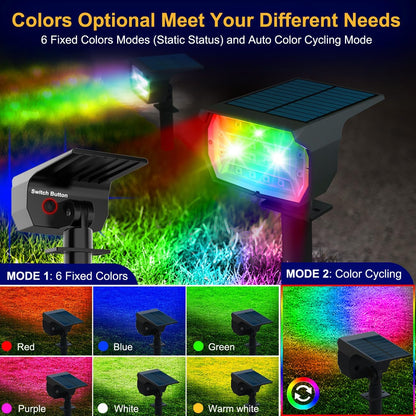 nipify Solar Spot Lights Outdoor Color Changing, Halloween RGB Spotlights