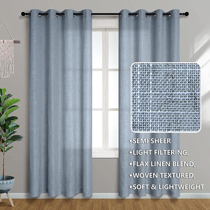 Pitalk Blue Curtains 108 Inches Long - Image 2