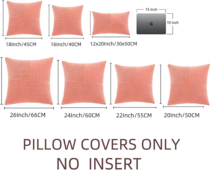 Fancy Homi 2 Packs Coral Samll Decorative Throw Pillow Covers 14x14 Inch - Image 6
