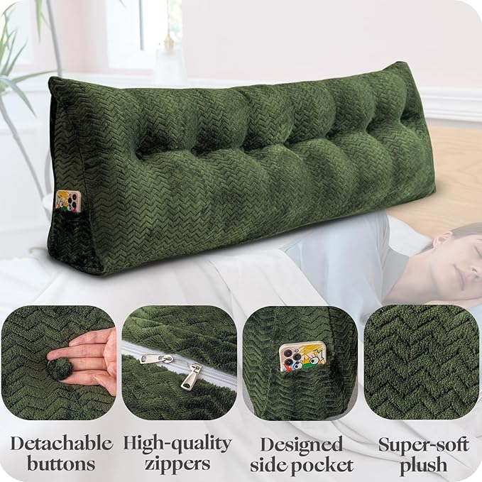 Large Bolster Triangular Headboard Wedge Backrest Positioning Support Bed Rest - Image 3