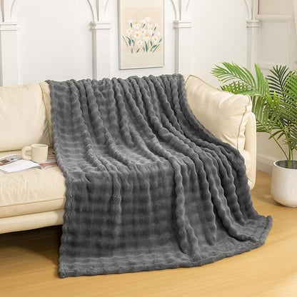 YUSOKI Luxury 3D Bubble Throw Blanket 2lb, All Ages, Home Decoration by YUSOKI