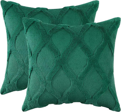 decorUhome Christmas Throw Pillow Covers 18x18 Inch Set of 2, Soft Plush Faux - Image 7