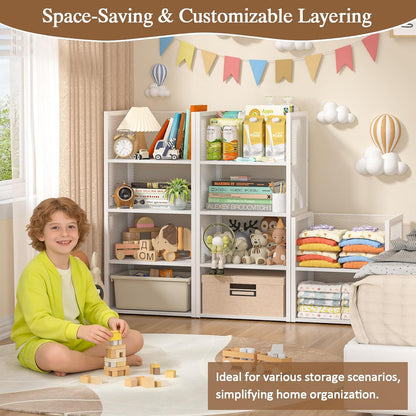 4-tier stackable closet organizers and storage basket, wire on a desk or shelf