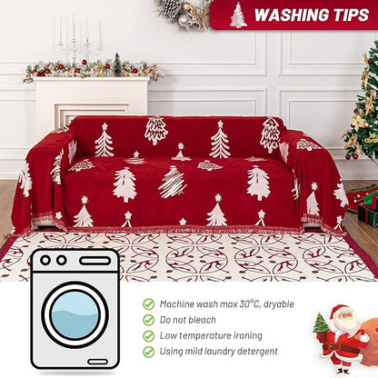 MYSKY HOME 71X102 inches Chair Christmas Couch Cover, Sectional Sofa Covers - Image 5