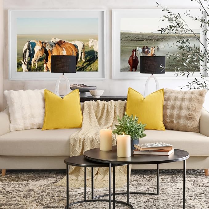 ZWJD Yellow Pillow Covers 12x20 Set of 2 Chenille Throw Pillow Covers - Image 6