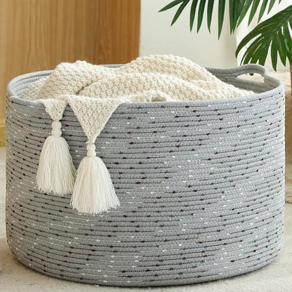KAKAMAY Large Blanket Basket, Woven Baskets by KAKAMAY