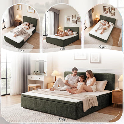 twin compression bed boneless bed frame with mattress on a desk or shelf