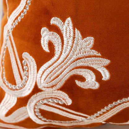 Aeckself European Floral Pillow Cover 18x18 Inch, Luxury Velvet Embroidered - Image 5