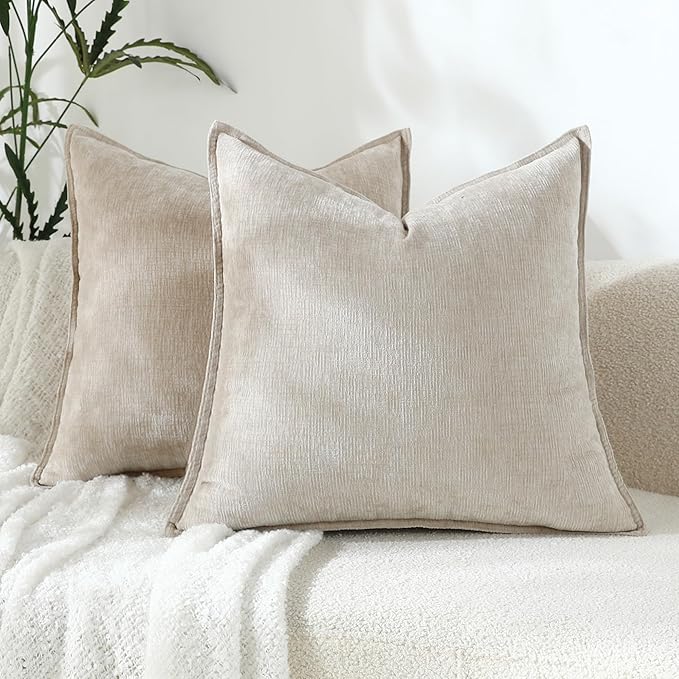 Stellhome Pack of 2 Soft Textured Throw Decorative Pillow Covers Square Accent by Stellhome