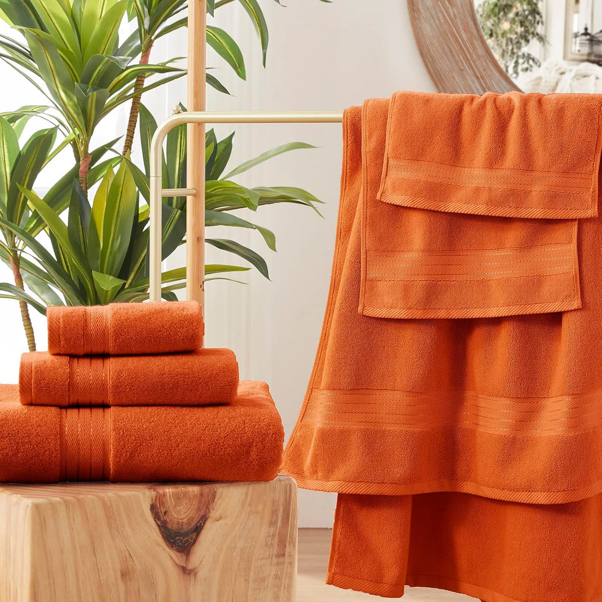 cozyart luxury bath towel set 6 pcs, burnt, package contents