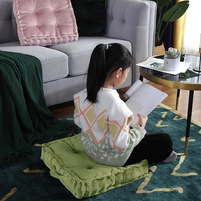 vctops Square Solid Color Velvet Seat Cushion - Image 5