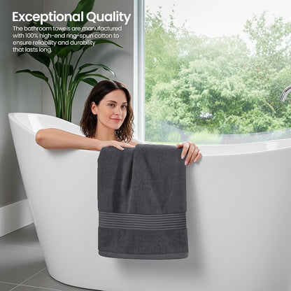 utopia towels 6 pack bath towels, 27x54 in showing dimensions