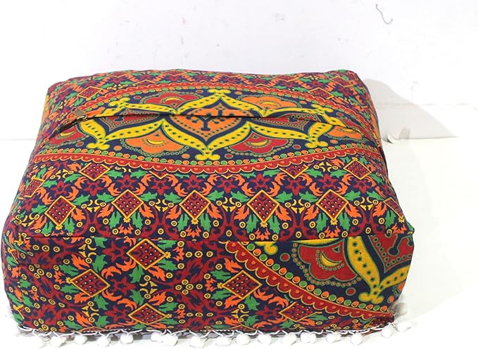CRAFT KALA Large Hippie Mandala Meditation Floor Ottoman Pillow Cushion Pouf - Image 6