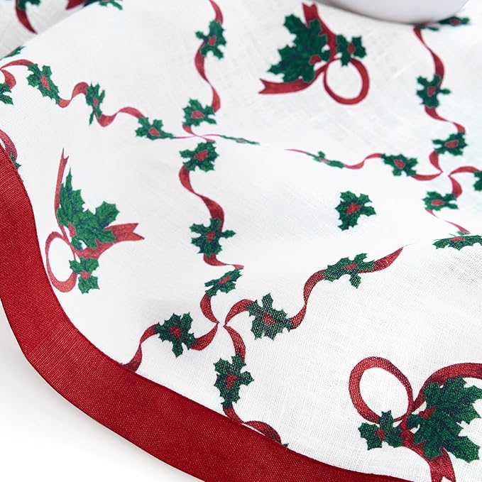 Solino Home 100% Pure Linen Christmas Table Runner 72 Inches Long - Image 9