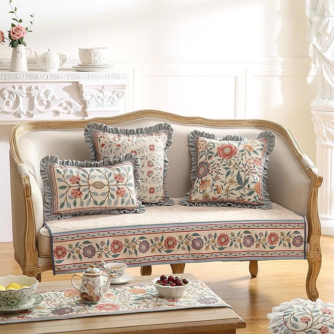 Floral Throw Pillow Covers Set of 2, Cottage Rustic - Image 7