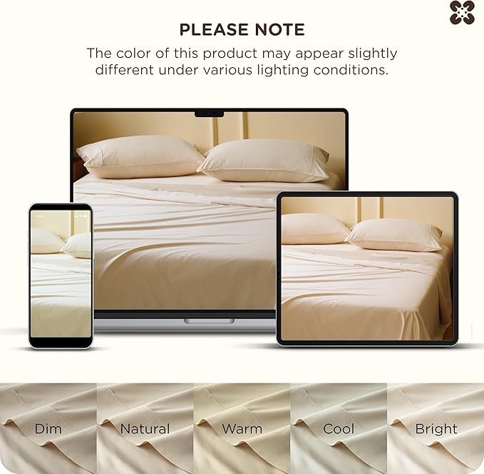 Bedsure Cooling Sheets, Rayon Derived from Bamboo & Cotton Blend, GentleSoft - Image 9