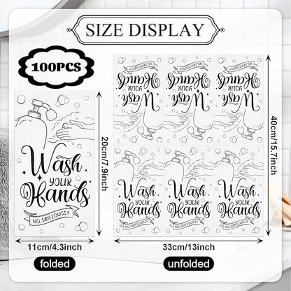 100 Pack Wash Your Hands Paper Napkins – 13 x 16 Inches Unfolded, 3-Ply - Image 2