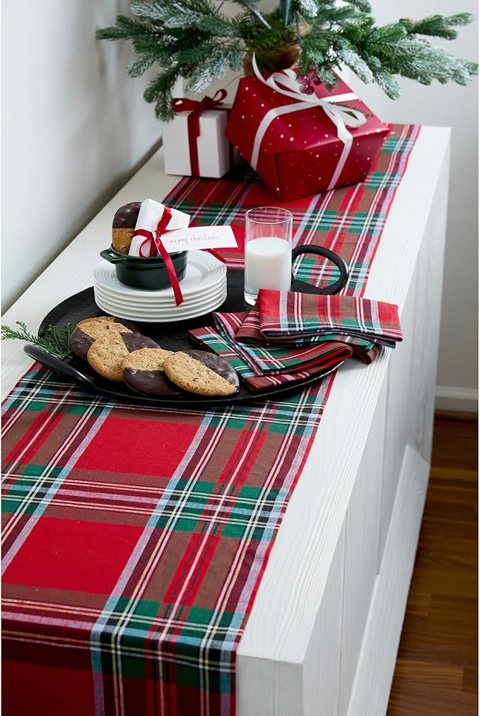Solino Home Linen Tartan Plaid Table Runner 48 Inches - Image 3