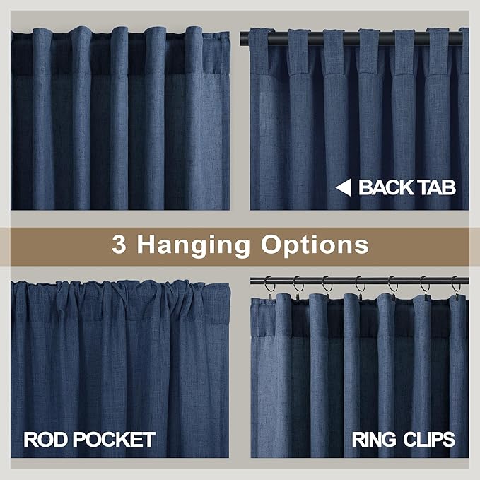 Navy Blue Curtains 45 Inch Length - Image 5