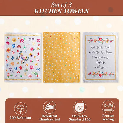 Maison d' Hermine Kitchen Towels Set of 3 100% Cotton 27.50" x 20" Reusable - Image 2