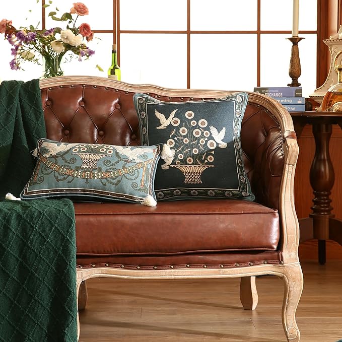 Rectangle Throw Pillow Covers, French Green Farmhouse - Image 5
