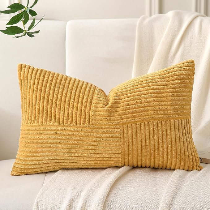 Yellow Lumbar Throw Pillow Covers 16x24 inch, Farmhouse Home Decor, Boho - Image 6