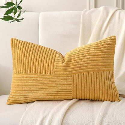 Yellow Lumbar Throw Pillow Covers 16x24 inch, Farmhouse Home Decor, Boho - Image 6