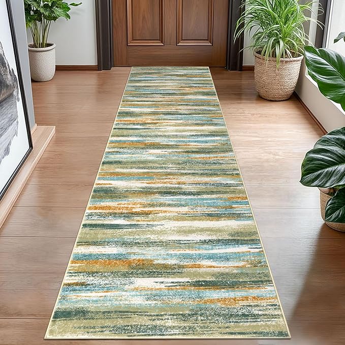Modern Abstract Hallway Runner Rug by lansny