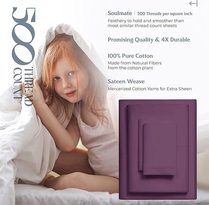 Mayfair Linen 500 Thread Count Twin Cotton Sheets - Image 6