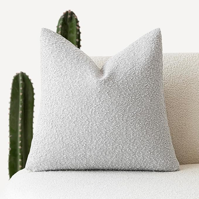 Foindtower Textured Boucle Throw Pillow Covers Accent Solid Pillow Cases Cozy by Foindtower