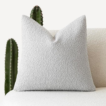 Foindtower Textured Boucle Throw Pillow Covers Accent Solid Pillow Cases Cozy by Foindtower