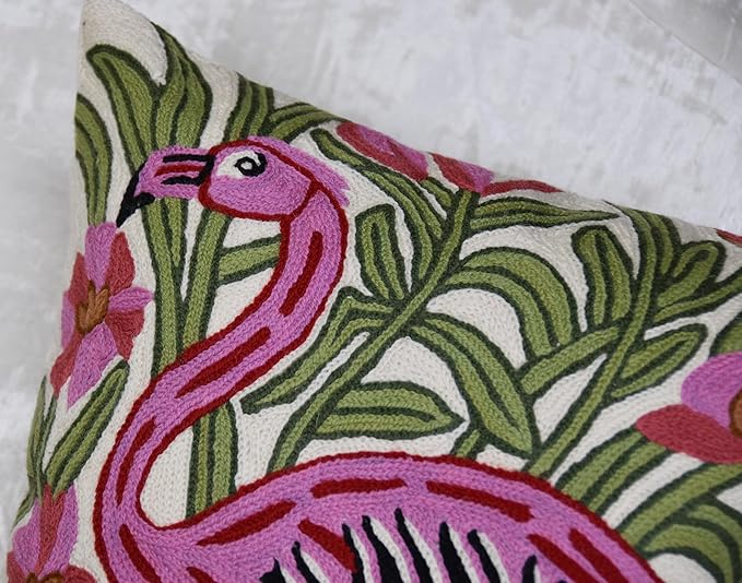 William Morris Flamingo Floral Pillow Cover - Image 5