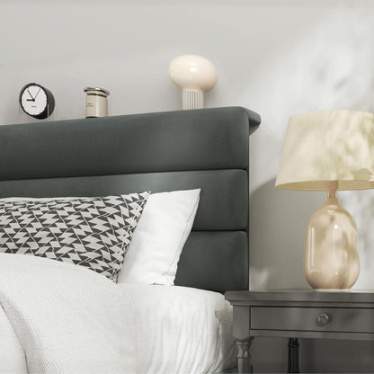 fluest king size bed frame, platform bed frame, side view