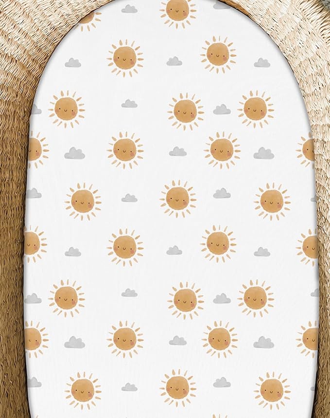 Bassinet Sheets for Baby Girls Boys 2 Pack, Fitted Baby Mattress Sheet for - Image 9