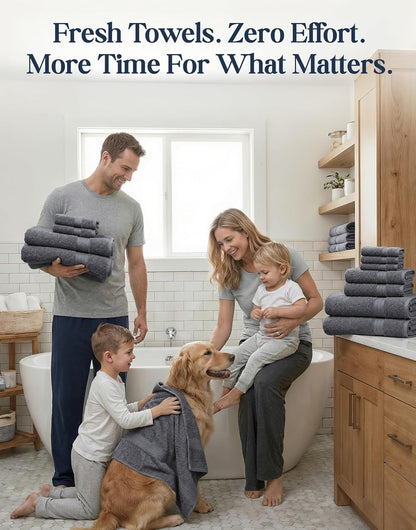 lane linen 100% cotton bath towels set showing dimensions