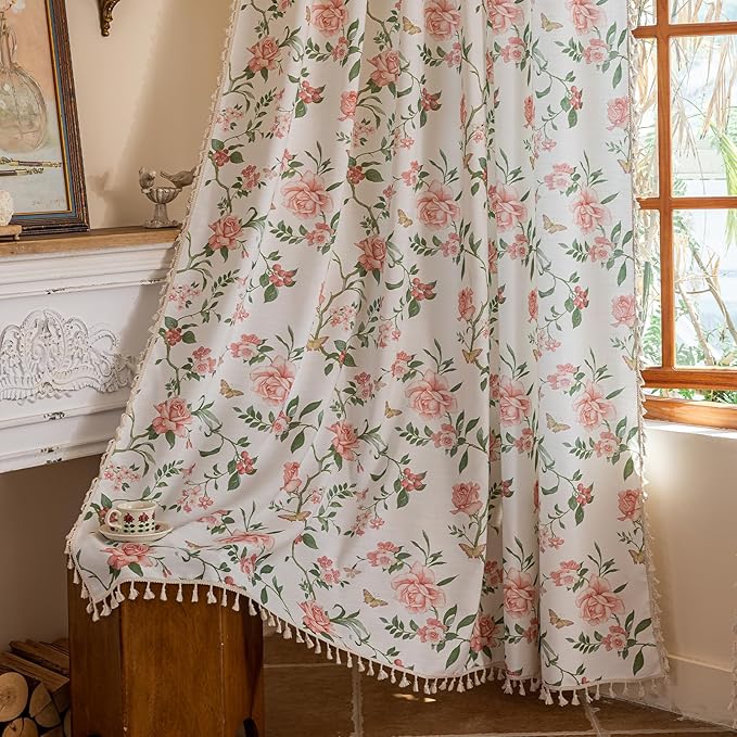 ENJOYBRIDAL Pink Floral 84 Inch Curtains - Image 6