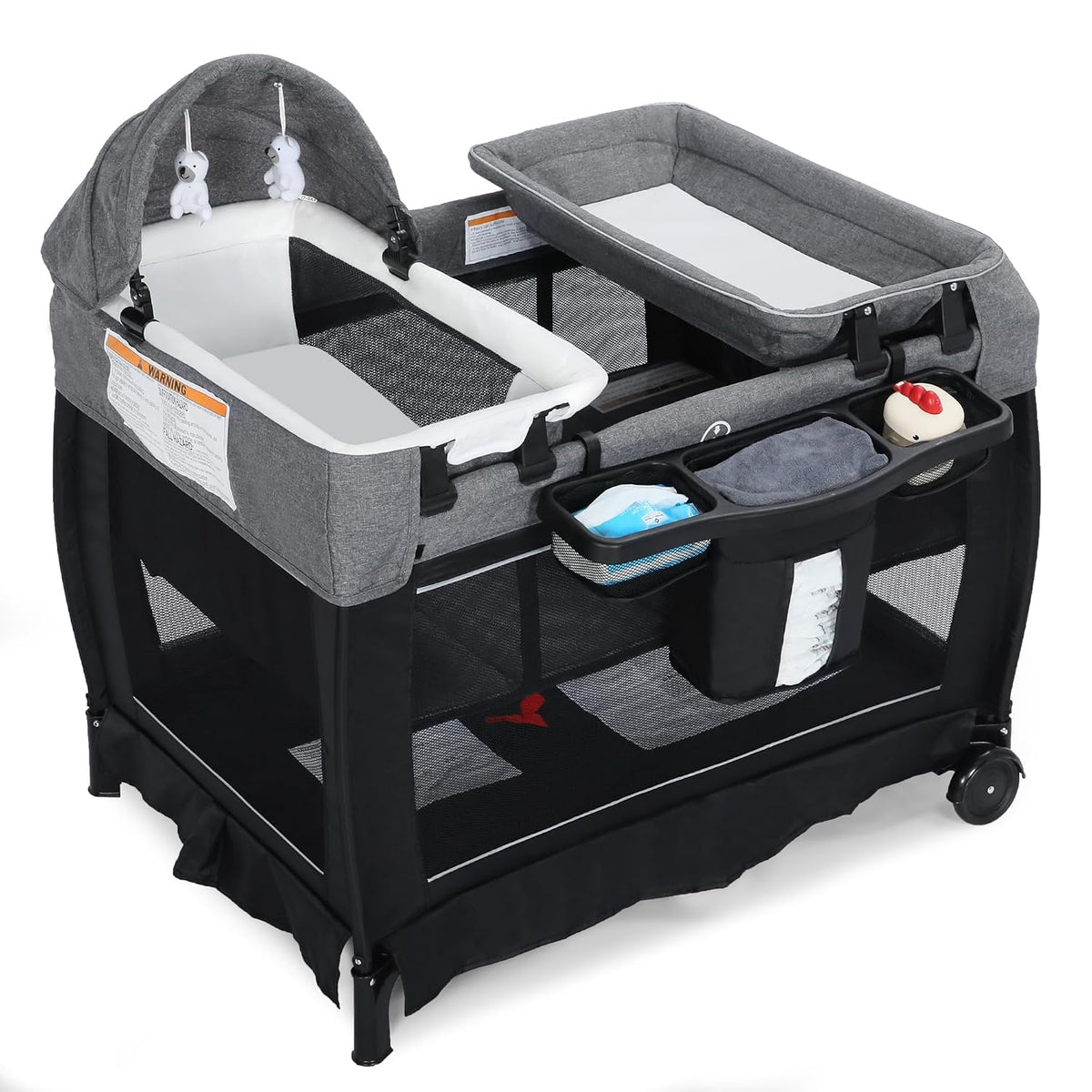 todefull 4 in 1 foldable pack and play, main product view