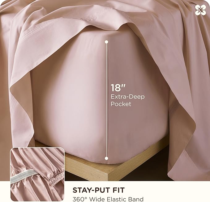 Bedsure Cooling Sheets, Rayon Derived from Bamboo & Cotton Blend, GentleSoft - Image 5