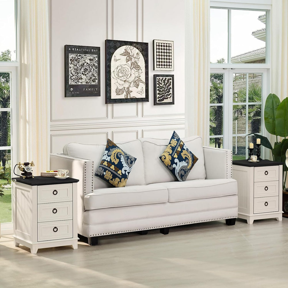 Joaxswe Farmhouse Dresser and Nightstand Sets 3 Piece, Blue