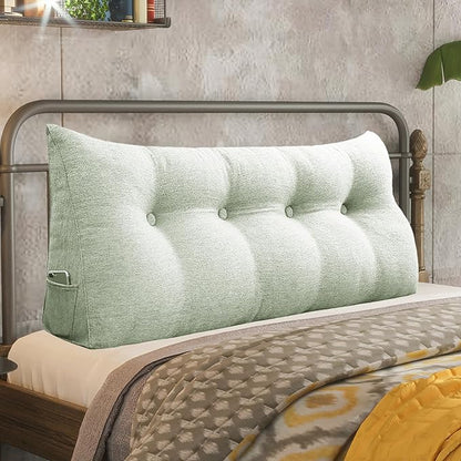 Daneey Headboard Pillow Full, Triangular Wedge Pillow Headboard, Linen-Textured by Daneey