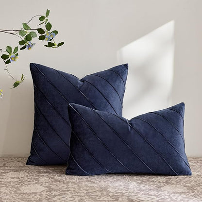 GIGIZAZA Navy Velvet Pillow Covers 12x20 - Image 5